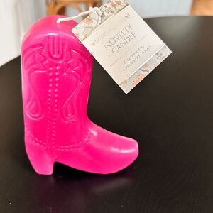 Botanical Light Novelity Pink Cowgirl Boot Candle Fragrance Free